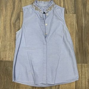 J. Crew Embellished Oxford Tank
